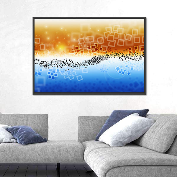 Data Transfer Abstract Landscape Canvas Wall Art