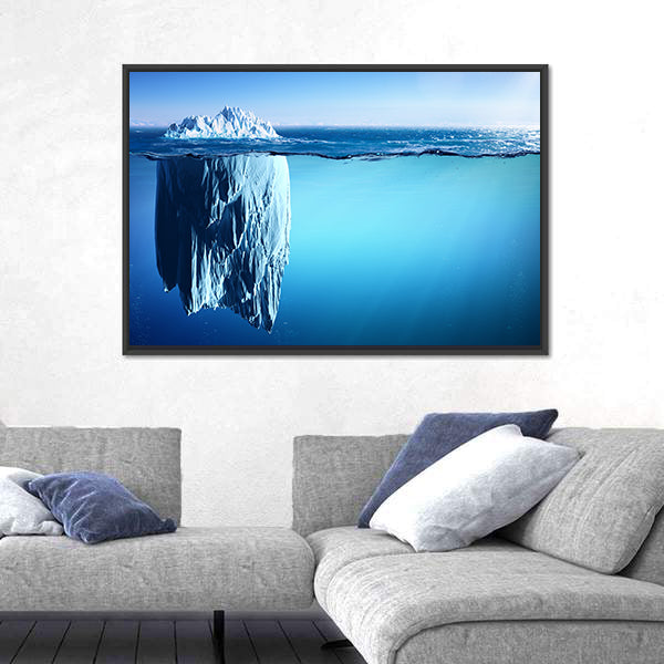 Iceberg Floating On Sea Canvas Wall Art