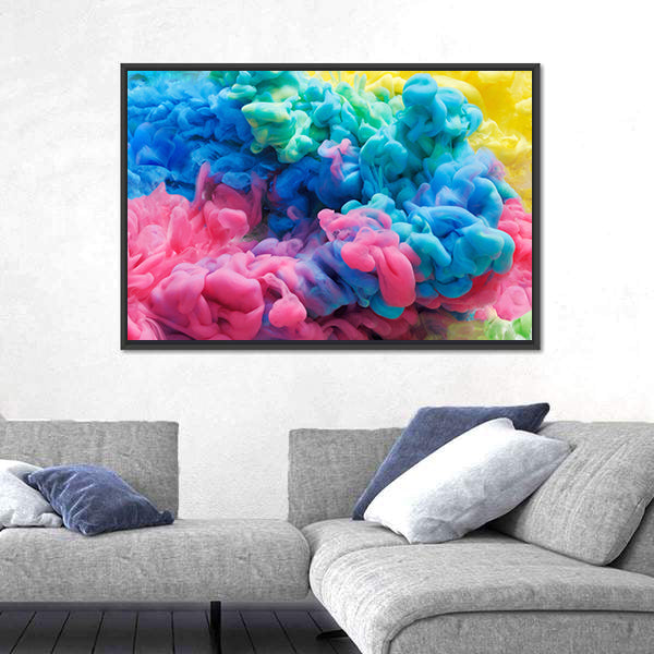 Colorful Acrylic Ink Swirls Canvas Wall Art