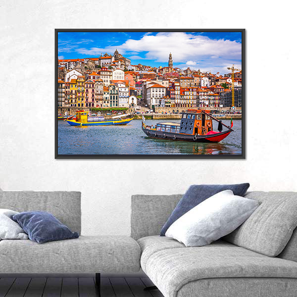 Porto Across the Douro River Canvas Wall Art