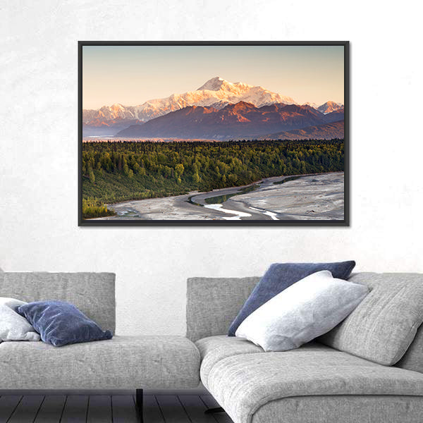 Denali Range And Mt McKinley In Alaska Canvas Wall Art