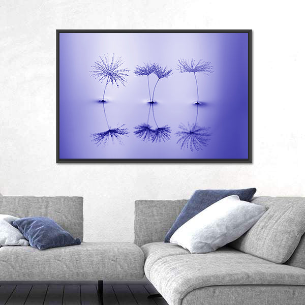 Dandelion Seeds on Water Canvas Wall Art