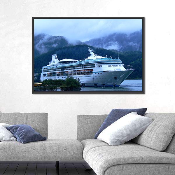 Cruise Ship in Alaska Canvas Wall Art