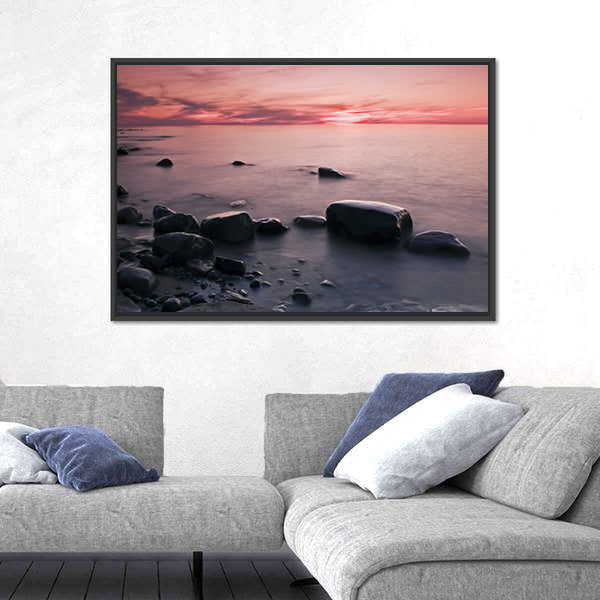Lakeshore at Sunset in Michigan Canvas Wall Art
