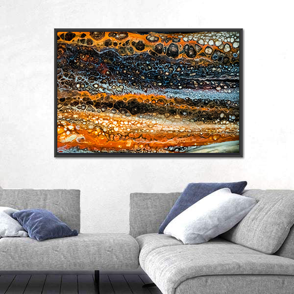 Liquid Painting With Cells Canvas Wall Art