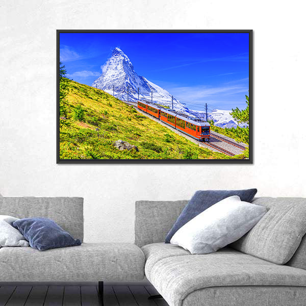 Gornergrat Tourist Train In Zermatt Switzerland Canvas Wall Art