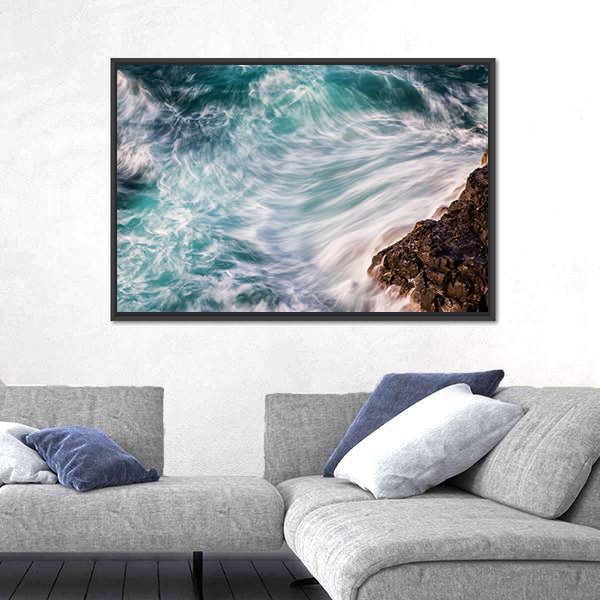 Ocean Waves Abstract Canvas Wall Art