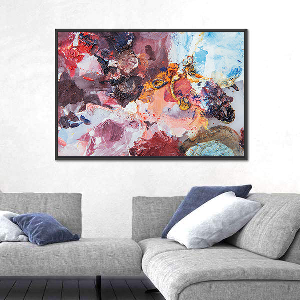Multicolored Impasto Brushstrokes Canvas Wall Art
