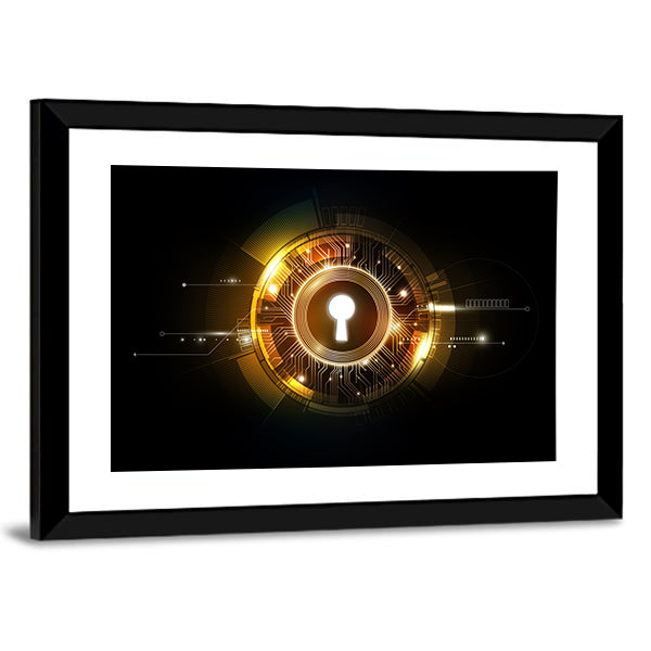Glowing Keyhole Abstract Canvas Wall Art