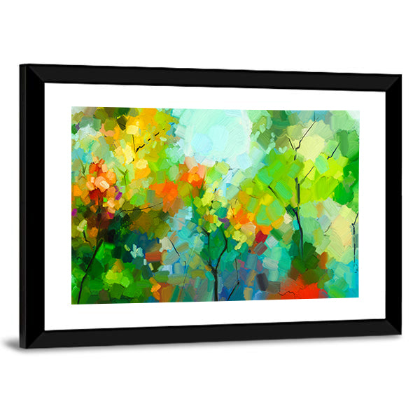 Spring Forest Abstract Canvas Wall Art