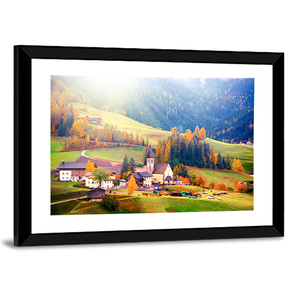 Santa Maddalena Village at Sunrise Canvas Wall Art