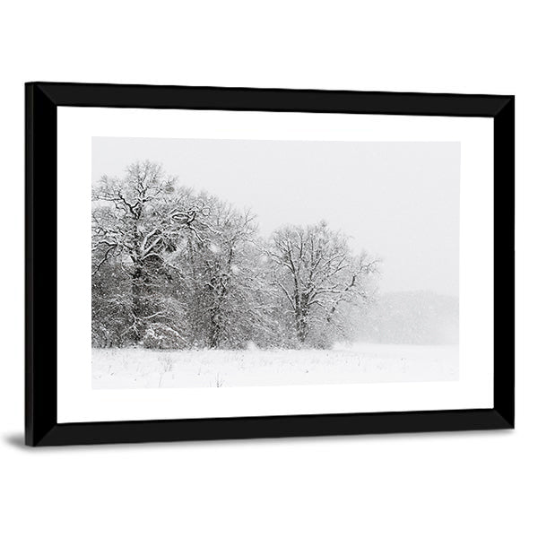 Minimalist Snowy Trees Canvas Wall Art