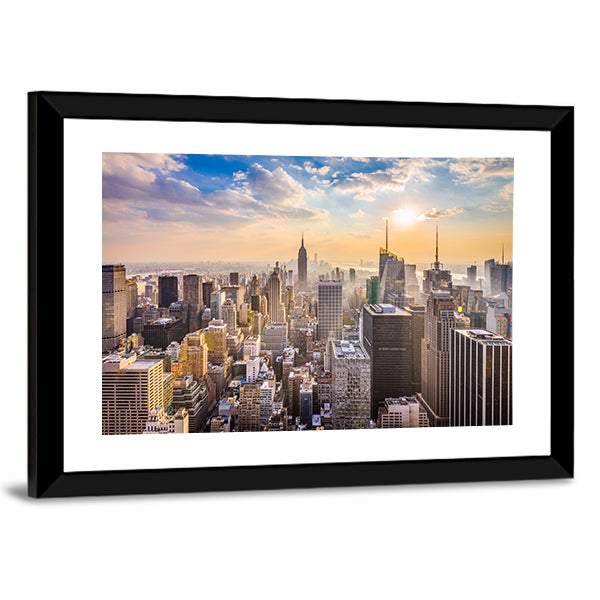 Manhattan Skyline with Empire State Building Canvas Wall Art