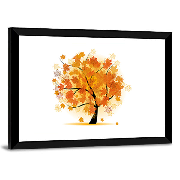 Maple Tree In Autumn Canvas Wall Art