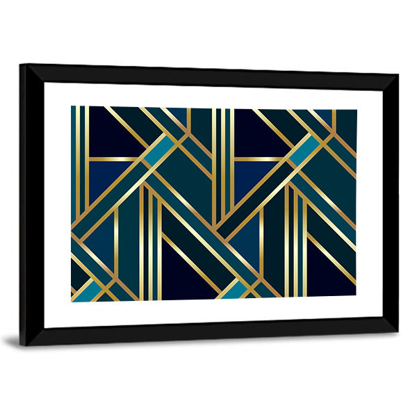 Golden Geometric Pattern Canvas Wall Art