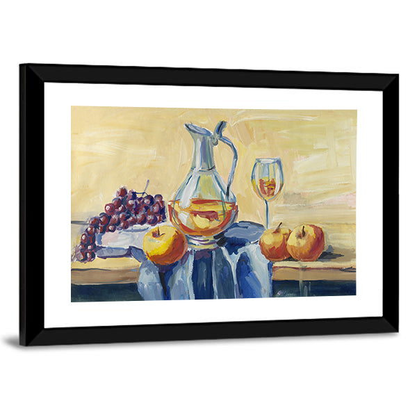 Classical Still Life with Pitcher and Fruit Canvas Wall Art