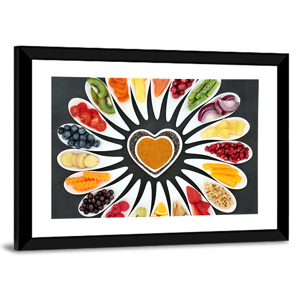 Healthy Heart Food Canvas Wall Art