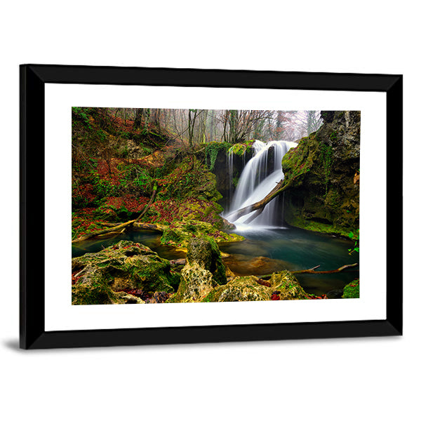 Waterfall In The Forest Canvas Wall Art