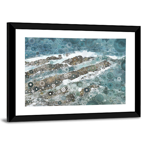 Mosaic Ocean Wave Texture Canvas Wall Art