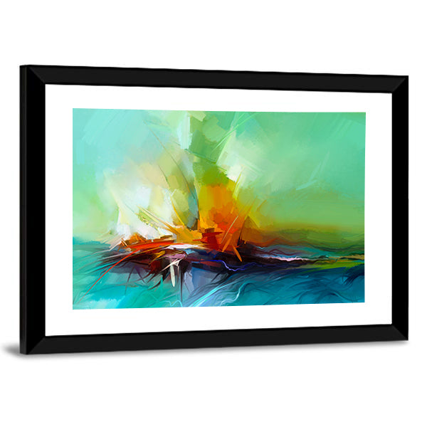 Stormy River Abstract Canvas Wall Art