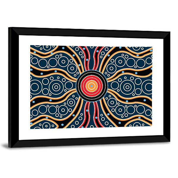 Blue Mandala Connection Canvas Wall Art