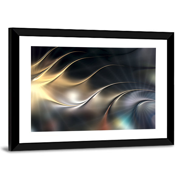 Abstract Metallic 3D Wave Canvas Wall Art