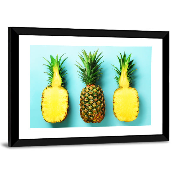 Three Pineapples in a Row Canvas Wall Art