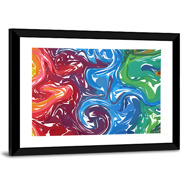 Vibrant Fluid Shapes Composition Canvas Wall Art