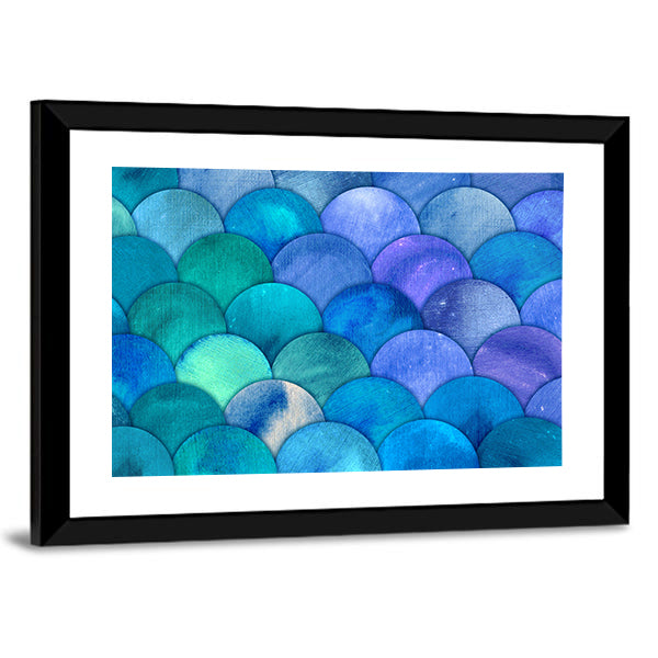 Mermaid Scales Watercolor Canvas Wall Art