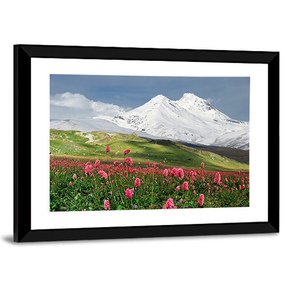 Blooming Flowers in Alpine Meadow Canvas Wall Art