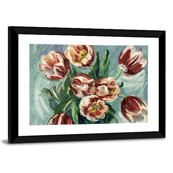 Variegated Tulips Still Life Canvas Wall Art