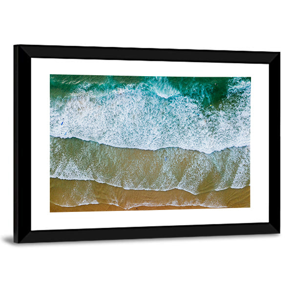 Sandy Beach Shore In Portugal Canvas Wall Art