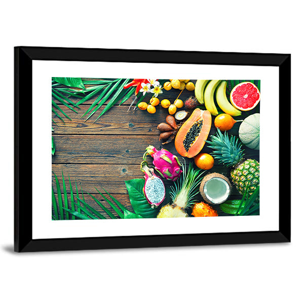 Tropical Fruit Assortment Canvas Wall Art