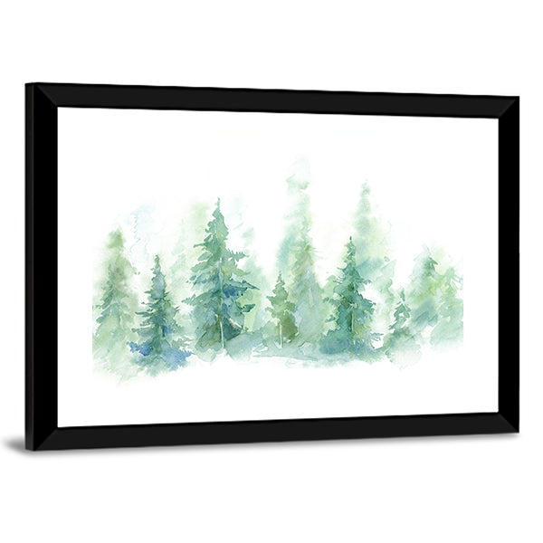 Foggy Winter Forest Canvas Wall Art