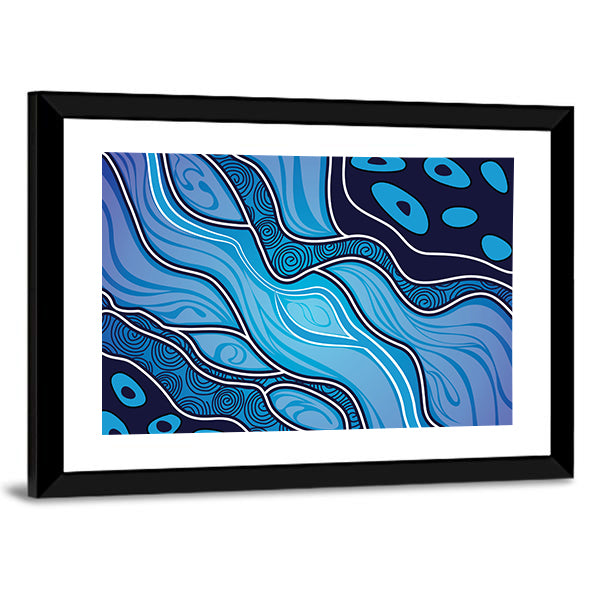 Aboriginal River Abstract Canvas Wall Art
