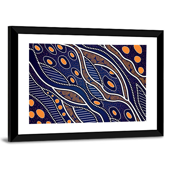 Aboriginal Lake Concept Canvas Wall Art