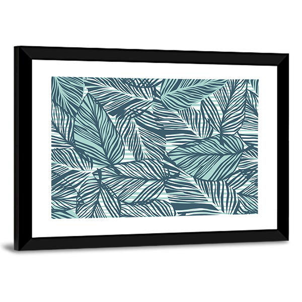Seamless Palm Leaves Pattern Canvas Wall Art