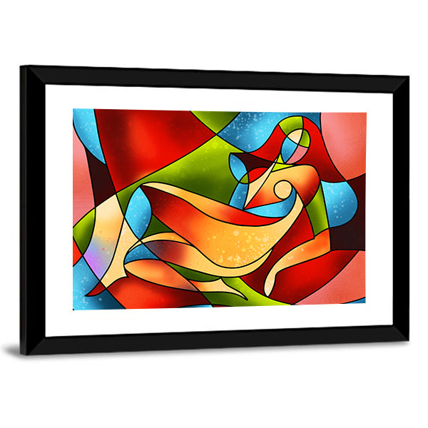 Woman Stained Glass Artwork Canvas Wall Art