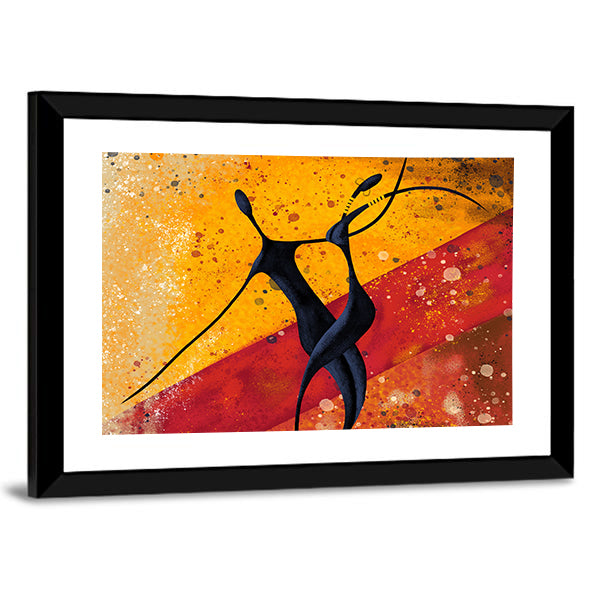 African Couple Dance Canvas Wall Art