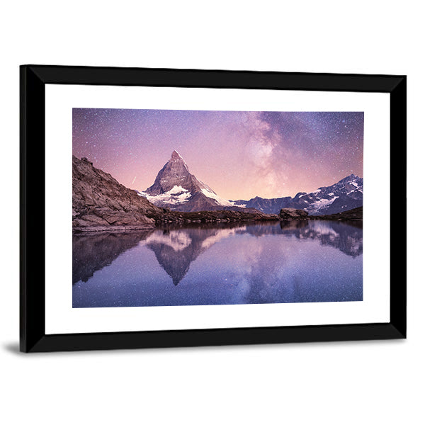 Milky Way Above Matterhorn Canvas Wall Art
