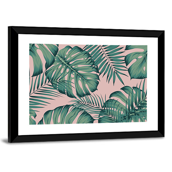 areca palm and monstera Areca Palm Leaf Design Canvas Wall Art