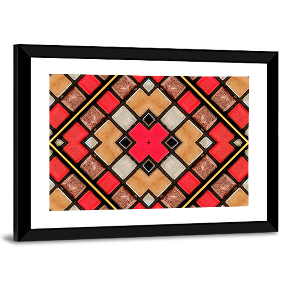 Small Cubic Tile Mosaic Canvas Wall Art