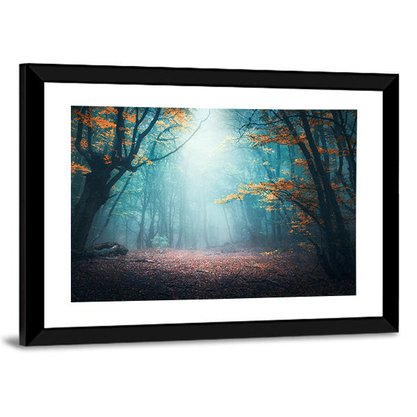 Mystical Forest in Autumn Canvas Wall Art