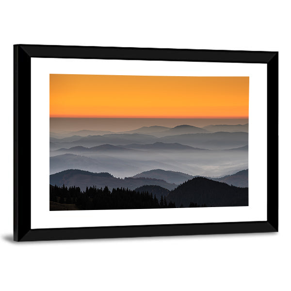 Rarau Mountain At Sunrise In Romania Canvas Wall Art