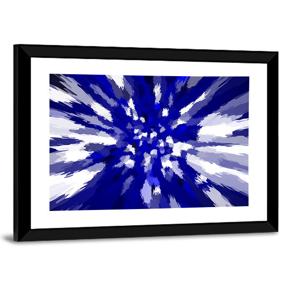 Navy Blue Starburst Abstract Canvas Wall Art