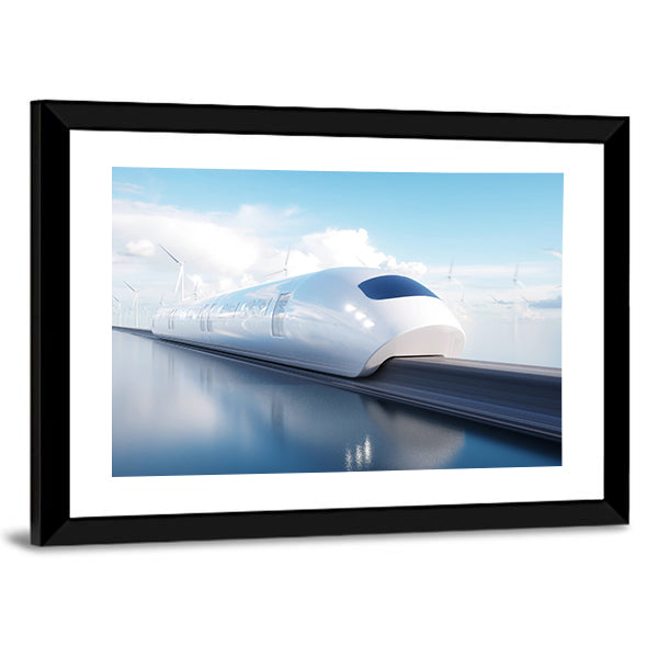 Speedily Futuristic Monorail Train Canvas Wall Art