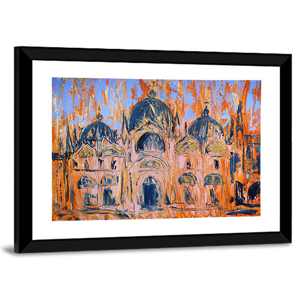 San Marco Square Church, Venice Painterly Study Canvas Wall Art