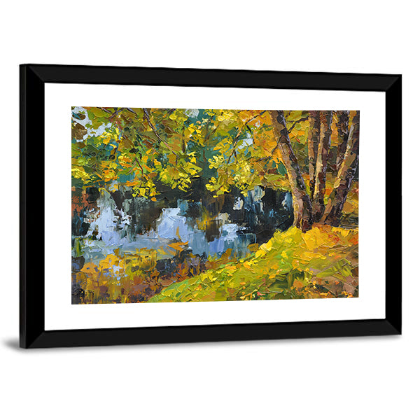 Autumn Day On The Lake Canvas Wall Art