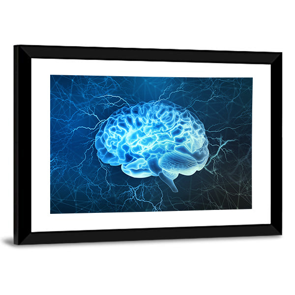 Human Brain Electrical Activity Canvas Wall Art