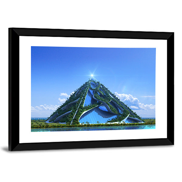 3D  Glass Pyramid Canvas Wall Art
